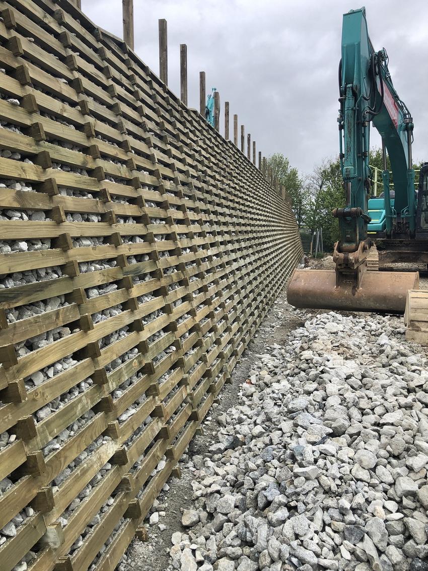 Permacrib timber crib retaining wall