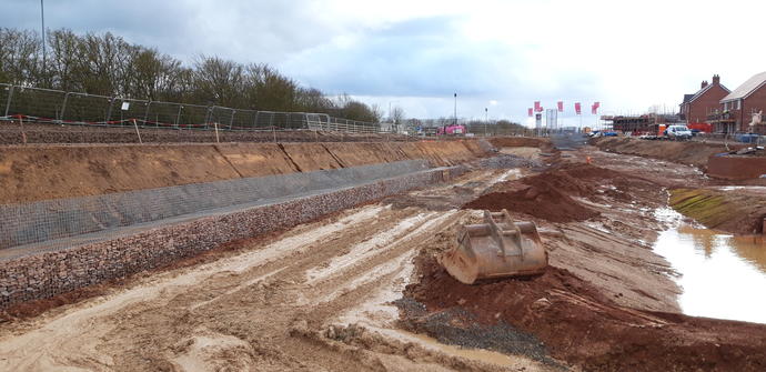 Gabion basket retaining Wall