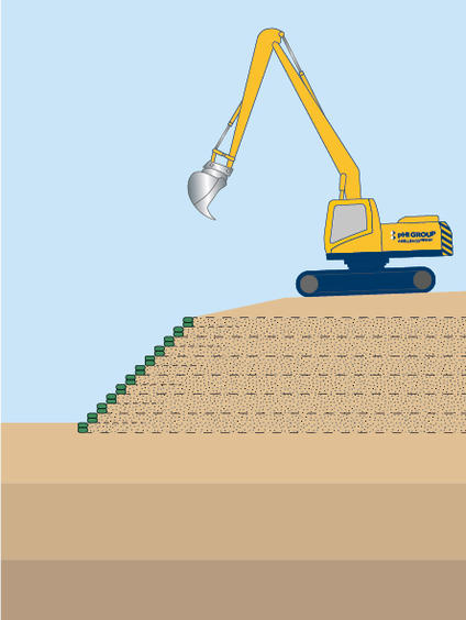 Illustration of 45 degree reinforced slope